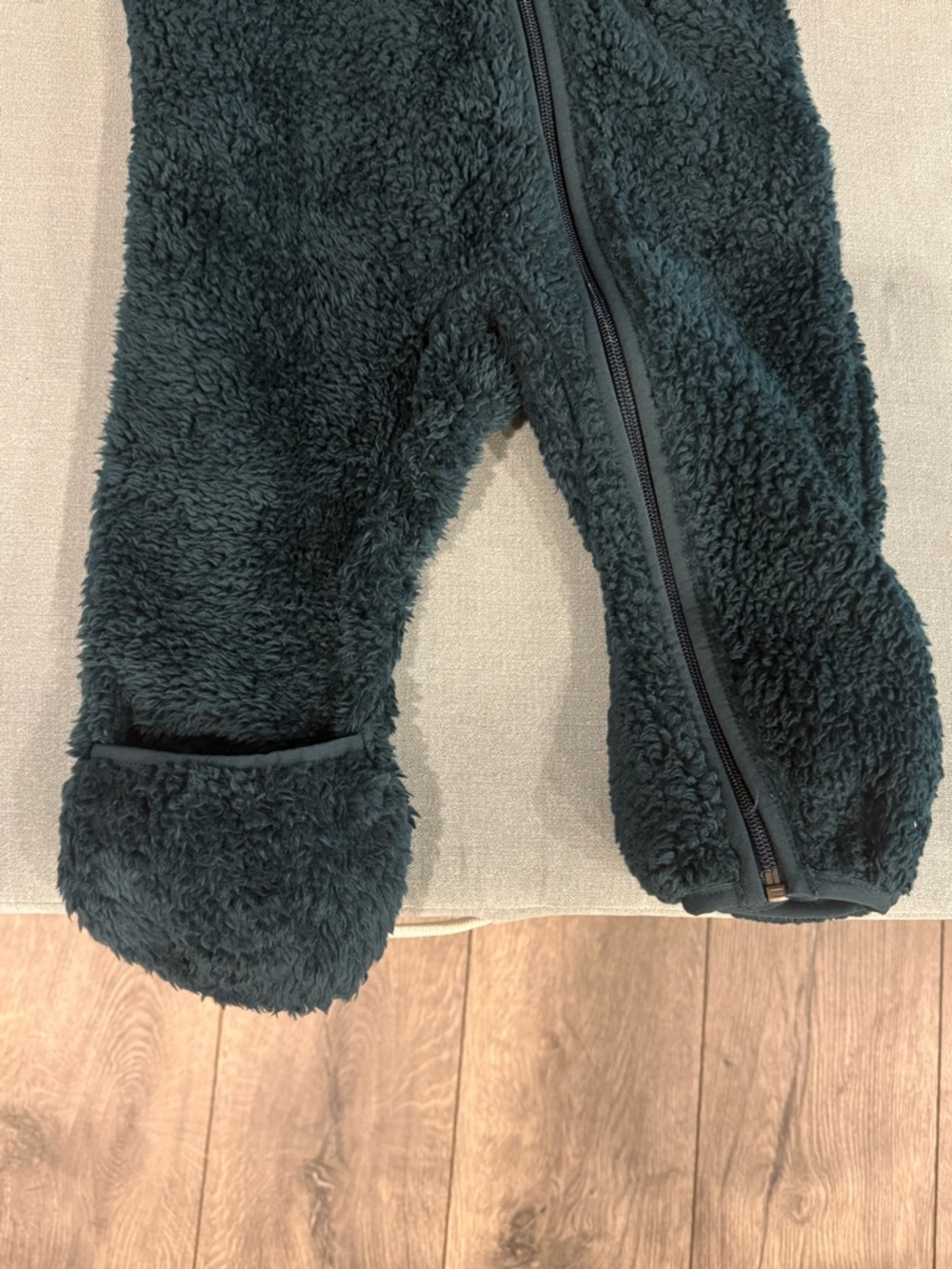 The North Face Kids' Sherpa One-Piece in Dark Teal/Green - Picture 3 of 6